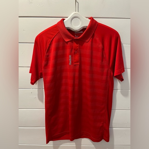 ❤️ REEBOK Red Performance Polo Shirt – Size L - Picture 1 of 8